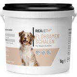 ReaVET Flohsamenschalen für Hund & Pferd 1kg - Naturrein in Premium Qualität, Ballaststoffreich, Glutenfrei I Flohsamen für Pferde, Hunde & Katzen in Premiumqualität, Ohne Zusätze