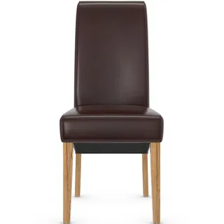 York Esszimmerstuhl aus Leder Brown & Oak