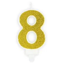 OEM Geburtstagskerze Zahl 8 7 cm gold