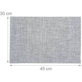 Relaxdays Tischset 6-teilig, grau