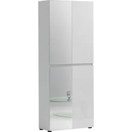 INOSIGN Mister 80 x 200 x 34 cm 4 Türen, 12 Fächer, 2 Spiegel weiß hochglänzend