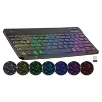 GeneralKeys Kompakte Multi-Device-Akku-Funktastatur Bluetooth, LED 7 Color,QWERTZ (BT-Keyboard, Funk-Tastatur
