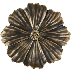 HOME STORY Wanddekoration Blume   , gold , Kunststoff , Maße (cm): T: 4.5  Ø: 35
