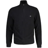 GANT EXTRAFINE LAMBSWOOL ZIP CARDIGAN Herren Anthrazit Melange 2XL