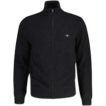 GANT EXTRAFINE LAMBSWOOL ZIP CARDIGAN Herren Anthrazit Melange 2XL