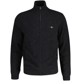 GANT EXTRAFINE LAMBSWOOL ZIP CARDIGAN Herren Anthrazit Melange 2XL