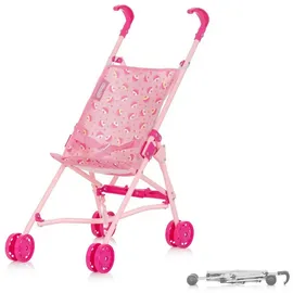 Chipolino Puppenbuggy Puppenbuggy Lily klappbar, Doppelräder, ab 3 Jahren, Schiebehöhe 57 cm rosa
