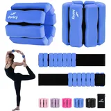 Handgelenkgewichte Knöchelgewichte Set 1.5 kg(je 0,75 kg), Gewichtsmanschetten für Fuß Hand, Gewichte für Beine und Arme, Fußgewichte und Fußgelenkgewichte für Joggen Yoga Pilates Aerobic, Blau