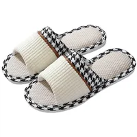 Teceyfeet Hausschuhe Gäste Winter Leinen Gästeschlappen Waschbar Slippers Rutschfester Hausschuhe Damen Gästepantoffeln Unisex Filzpantoffeln hochwertig Offener Zeh Pantoffeln Hausschuhe für Gäste - 36/37 EU