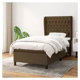Lattenrost mit Matratze, Dunkelbraun, 90 x 190 cm, Plattformbett mit Lattenhalter, einfache Montage, für Schlafzimmer, Erwachsene
