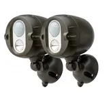 Mr. Beams Batterie-LED-Außenstrahler "MBN352 NetBright" Braun vernetzbar mit Bewegungsmelder 2er Pack