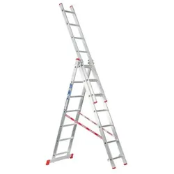 Dreiteilige Mehrzweck-Aluleiter HOBBY, 3x7 Sprossen, 4,24 m