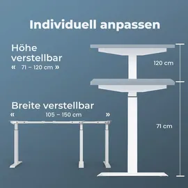 veska Höhenverstellbarer Schreibtischrahmen - Tischgestell - Bürotisch Rahmen mit Dual Motor Elektrisch Höhenverstellbar mit Touchscreen & Memoryfunktion Gestell (Anthrazit)
