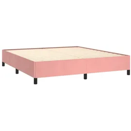 vidaXL Boxspringbett mit Matratze Rosa 180x200 cm Samt