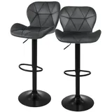 ML-Design Barhocker 2er Set 59-79 cm Grau