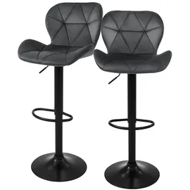 ML-Design Barhocker 2er Set 59-79 cm Grau