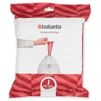 Brabantia PerfectFit Bags, Dispenser, 40pcs, White - Code J