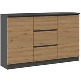 veneti Eckkommode 2 Türen 3 Schubladen 0 x 0 x 0 cm Braun/Grau