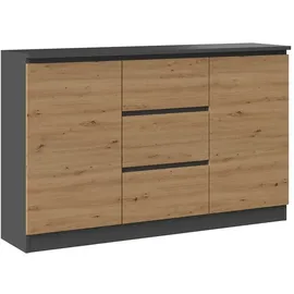 veneti Eckkommode 2 Türen 3 Schubladen 0 x 0 x 0 cm Braun/Grau