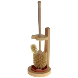 Redecker WC Bürste, Holz Klobürste mit WC Ständer aus Buchenholz, Bürste mit Randreiniger