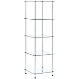 vidaXL Regal mit 5 Ablagen Vitrine Glasregal Dekoregal Sammlervitrine Standregal Glasvitrine Bücherregal Vitrinenschrank Transparent 40x40x130 cm Hartglas