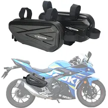 RZAHUAHU Motorrad-Hecktasche, Satteltasche, wasserdicht, Rahmentasche, Eva-Hartschale, seitliche Hängetasche, Sitzrohr-Zubehör, Aufbewahrungspaket, 2 Stück
