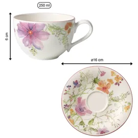 Villeroy & Boch Mariefleur Basic Kaffeetasse mit Untertasse 0,25 l Mehrfarbig 2 St.