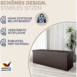 CASARIA Sitzbank Braun 115x38x38cm mit Stauraum Faltbar
