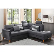 Home Affaire Ecksofa »Palmera L-Form«, Federkern, wahlweise mit Bettfunktion und mit/ohne Stauraum grau