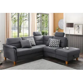 Home Affaire Ecksofa »Palmera L-Form«, Federkern, wahlweise mit Bettfunktion und mit/ohne Stauraum grau