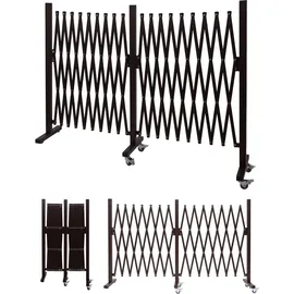 Mendler Absperrgitter HWC-B34, Zaun Scherengitter Trenngitter, Alu ausziehbar Laufrollen braun ~ Höhe 109cm, Breite 60-530cm