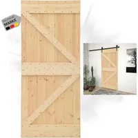 DELUKE® Schiebetür Holz KEOR rustikal Braun | 100x210cm, Kiefernholz Tür | ohne Beschlag | Holzschiebetür Scheunentür Schiebetüren Holztür S... - Braun