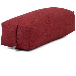 bodhi Yoga Bolster SALAMBA Bolster gemustert, 60x25x17cm Mayuri, dunkelrot, Dinkel rot