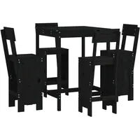 vidaXL Gartenbar-Set 5-tlg. Schwarz