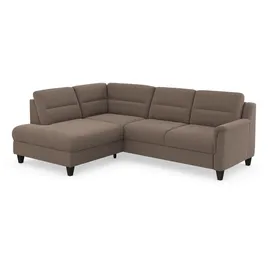 sit&more Ecksofa SIT & MORE "Farö L-Form", grau (taupe), B:251cm H:90cm T:187cm, Sofas, Ecksofa, inklusive Federkern, wahlweise mit Bettfunktion und Bettkasten