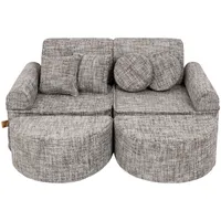 MeowBaby Kindersofa,, Graubraun, Textil, 120x25x60 cm, Kinder- & Jugendzimmer, Kindermöbel, Kindersitzmöbel & -tische, Kindersessel & -sofas