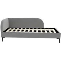 Polsterbett 90x200cm Schlafsofa(Ohne Matratze)Grau Einzelbett Multifunktionsbett Mit Lattenrost und hautfreundlichem Leinenstoff - Grau