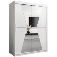 Abiks möbel MÖBEL Kryspol Schwebetürenschrank Weiß, Kunststoff, Nachbildung, 5