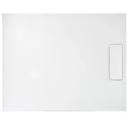 Duschwanne Douron 1400 x 35 x 800 mm mit Steinstruktur, Mineralguss, weiß matt, Ablauf 52 mm - 93 210 43