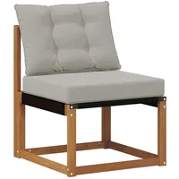 vidaXL Outdoor-Sofa Massives Akazienholz und Textilene grau