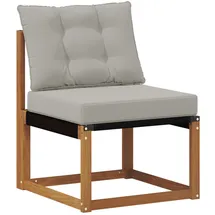 vidaXL Outdoor-Sofa Massives Akazienholz und Textilene grau