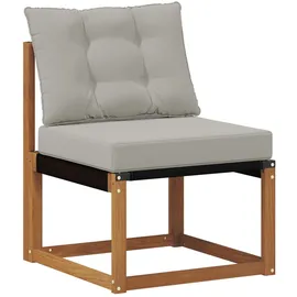 vidaXL Outdoor-Sofa Massives Akazienholz und Textilene grau