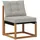 vidaXL Outdoor-Sofa Massives Akazienholz und Textilene grau