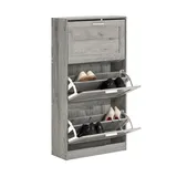 SoBuy Schuhschrank Grau, Holzwerkstoff, 60x115x23 cm, Garderobe, Schuhaufbewahrung, Schuhkipper