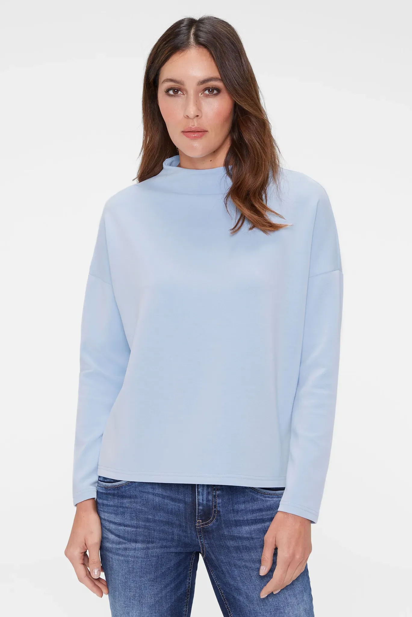 Sweater SENSES.THE LABLE Gr. XXL, blau Damen Sweatshirts mit überschnittenen Schultern