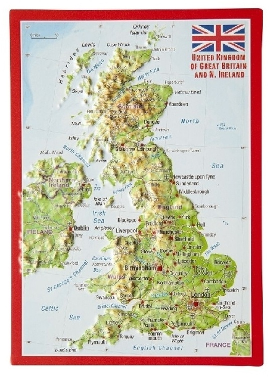 Reliefpostkarte Grossbritanien