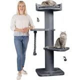 Happy Pet HAPPYPET Kratzbaum Grosse Katzen Stabil 'Freddy' – 150 cm Großer Katzenbaum, Grau