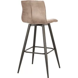 byLIVING Barhocker BYLIVING "Simone", braun, B:40cm H:103cm T:51cm, 100% Polyester, Hocker, Barhocker, 2er Set, Vintage braun oder Webstoff anthrazit