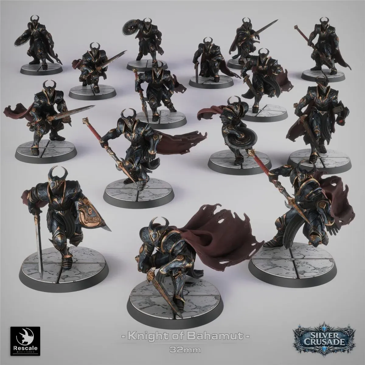 Pack Knights of Bahamut (32mm base) Set von Rescale Miniatures aus The Silver Crusade