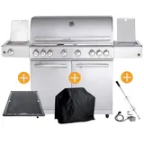 ALLGRILL CHEF Paket XL3 Backburner Seitenkocher Steakzone AIR System GRATIS: Cover, Grillplatte, Spieß